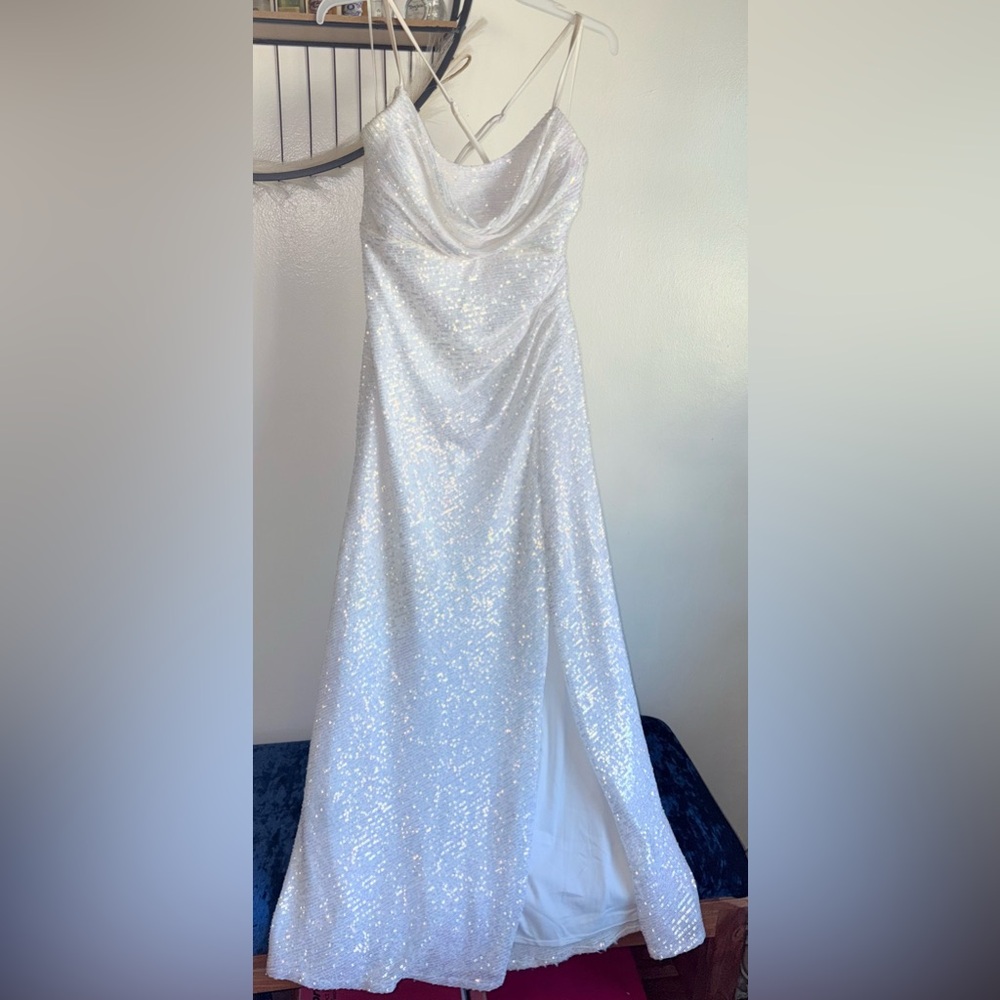 White sequin maxi dress